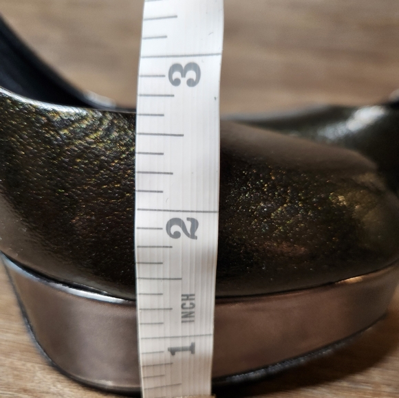 Alejandro Ingelmo Black Dark Green Shimmer Platform Pump US Size 6.5 EU size 37 - Picture 12 of 12